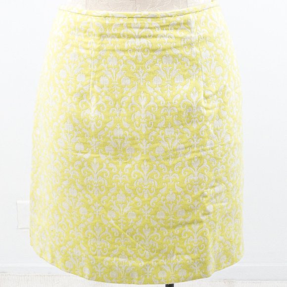 VTG 6 90s Jacquard Damask Print Mini Skirt Neon - Picture 1 of 14